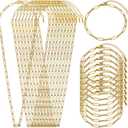 SMYHTGLIF 20 Pack Paperclip Chain Bulk Necklace Bracelet for Jewelry Making 4mm Gold Plated Stainless Steel Necklace Bracelet for Women