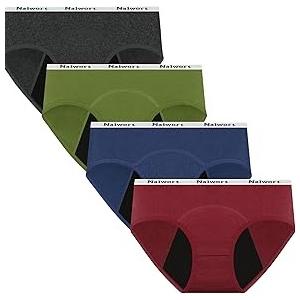 Nalwort Teen Girls Period Underwear Menstrual Period Panties Leak-Proof Cotton Protective Briefs Pack of 4 M
