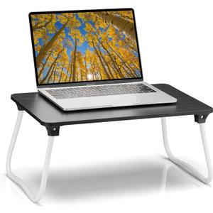 Ruxury Foldable Lap Desk Laptop Stand Bed Desk Table Tray, Breakfast Serving Tray, Portable & Lightweight Mini Table, Lap Tablet Desk for Sofa Couch Floor - Black (Medium)