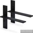 Floating Shelf Bracket 3/8" Thick Heavy Duty Shelf Brackets 2 Pack Free Hanging Countertop Support Bracket 8" Lx2.5 W Floating Wall Brackets for Cabinets, Granite, Dishwasher, Bench Seats Vanities