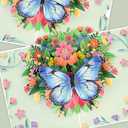 3 x Butterfly 3D Pop-Up Greeting Card  Elegant Floral Pop-Up Card for Wife Husband Girlfriend Boyfriend Mom Dad Mother Father Birthday Wedding Anniversary Thanksgiving Day Christmas Day (Green)