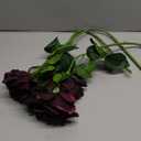 3PCS Burgundy Roses Artificial Flowers 4.72" Large Real Touch Fake Rose 25.6" Long Stem Silk Rose Latex Flower for Wedding Bridal Bouquet Home Party Garden Decor(Burgundy)