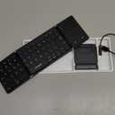 Samsers Foldable Bluetooth Keyboard with Touchpad - Portable Wireless Keyboard with Holder, Rechargeable Full Size Ultra Slim Pocket Folding Keyboards for Android Windows iOS Tablet & Laptop - Black (BT x1)