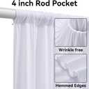 10 Panels 5x12ft White Backdrop Curtains for Wedding Parties, Wrinkle Free Polyester 12 ft Long Photo Backdrop Drapes Back Drop Cloth Drapery for Birthday Baby Shower Ceremony Photography Background, 5ftx12ft_10 Panels