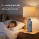 Woven Resin Table Lamps Set of 2, Farmhouse Table Lamps with USB Ports, Touch Button Switch Beside Lamps, Resin Desk Lamp, Linen Shade, Nightstand Lamp for Living Room Bedroom Decor (2 Bulbs Included)