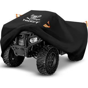 ATV Cover, Waterproof Heavy Duty 4 Wheeler Cover Quad Cover All Season Weather Proof Outdoor UV Protection for 78 Inch Polaris Kawasaki Yamaha Suzuki Honda (Black Large)