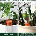 Soilagua Large Terracotta Watering Spikes with Lids, Automatic Plant Waterer Outdoor | Indoor, Vacation Friendly Clay Plant Watering Devices System, Slow Release Self Watering Planter Insert, 6 Pack
