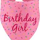 Birthday Girl Dog Bandanas Pink Dog Scarfs for Puppy, Pet Scarves HBD Bandanas for Small Medium Large Dogs, Puppy Birthday Party Supplies