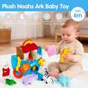 Baby Toys 6-12 Months - Noah's Ark Toy with Stuffed Animals, Baptism Gifts for Boys Girls, Montessori Toys for 6 Month Old Babies Sensory Tissue Box Toy for 1 Year Old