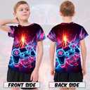Boys Girls 3D Graphic Tees Unisex Short Sleeve T Shirt Novelty Neon Shirts for Boys 5-14 Years