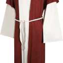 Jesus Costume Adult Men Biblical Robe Set Authentic Nativity Scene Disciple Halloween Christ Costume, Large