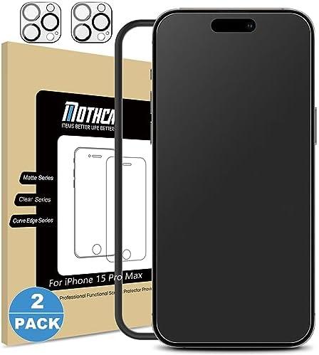 Amazon.com: Mothca 2 Pack Matte Glass Screen Protector for iPhone 15 Pro Max[6.7 inch] + 2 Pack Camera Lens Protector, Anti-Glare & Anti-Fingerprint Case Friendly Tempered Glass Film, Bubble Free, Smooth as Silk : Cell Phones & Accessories