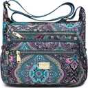 Women Shoulder Handbag Roomy Multiple Pockets Bag Ladies Crossbody Purse Tote Top Handle Satchel (Ss-black&blue)