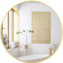 GAOMON Round Mirror 18 Inch, Metal Frame Wall Mirror, Circle Decorative Mirror for Bathroom Vanity, Living Room, Entryway, Foyer, Golden