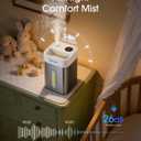 4.6L/1.2Gal Stainless Steel Humidifier for Bedroom, Top Fill Ultrasonic Cool Mist Humidifier Dishwasher Safe, Ultra-Low Noise, Sleep Mode, Humidifiers for Baby Nursery, Office & Indoor Plants