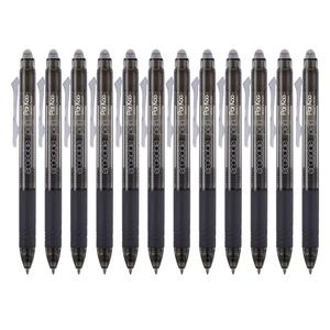 ParKoo Retractable Erasable Gel Pens Clicker Fine Point 0.7 mm, No Need for White Out, Black Ink for Completing Sudoku and Crossword Puzzles, 12-pack