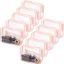 Tbestmax 10 Pcs Clear Cosmetic Bags Small Makeup Bags Portable Waterproof Travel Toiletry Bags Organizer Peach Pink, 7.5"x 4.8"x 2.3"