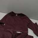 SUUKSESS Women 2 Piece Workout Sets Hidden Scrunch Hip Lifting Seamless Leggings Long Sleeve Yoga Crop Tops (X-Large, Espresso)