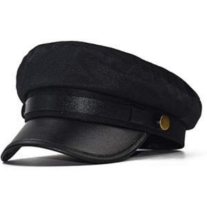 Chauffeur Hat for Men Women Classic Vintage Newsboy Cap Costume Hats Beret Cap (One Size, Black)