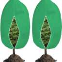 NAMOTEK 2 Pack Plant Covers Freeze Protection Tree Covers for Winter with Zipper Drawstring(Green 47" X 39")