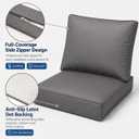 4 Pack Patio Cushion Covers Only, Outdoor Deep Seat Cushion Covers 24x24x4 Inch and Back Pillow Covers 24x20 Inch, Waterproof Fade-Resistant Replacement Slipcovers with Side Zipper (Light grey)