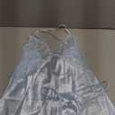 Avidlove Women Lingerie V Neck Nightwear Satin Sleepwear Lace Chemise Mini Teddy (Small, Light Blue)