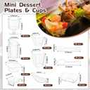 80 Pcs Mini Appetizer Plates Dessert Cups Spoons Forks Set Dessert Containers Assorted Shape Plastic Parfait Cups Disposable Spoon Forks for Party Serving (Clear)