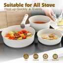 SENSARTE 24 Piece Pots and Pans Set, Nonstick Detachable Handle Cookware, Induction Kitchen Cookware Set with Removable Handle, Healthy Non Stick for RV, Dishwasher Oven Safe (White)