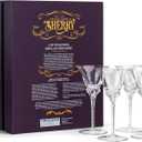 Crystal Sherry, Sweet Port and Dessert Wine Glasses | Set of 4 | 3.7 oz Small Schooner Sippers for Cordials and Liqueur | Long Stem Glassware for Aperitif, Digestive, After Dinner Drinks