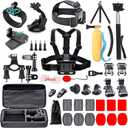 60 in 1 Camera Accessories Kit Compatible with GoPro Hero 13 12 11 10 9 8 7 6 / Session 5/ Hero 4/ 3+/ 3/ 2/ 1, Insta360, DJI Osmo Action, AKASO, APEMAN, Campark, SJCAM