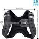Weighted Vest Weight Vest for Men Women Kids Weights Included, Body Weight Vests Adjustable for Running, Training Workout, Jogging, Walking (20 lbs, Black)