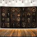 KatchOn, Dark Brown Wall Portrait Banner - XtraLarge 72x44 Inch | Horror Backdrop For Halloween Decorations Indoor | Halloween Wall Decor | Wall Art Backdrop For Spooky Party Decorations