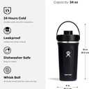 Hydro Flask Shaker Bottle Insulated Stainless Steel Gym Bottle for Pre Workout & Protein 24 Oz Black