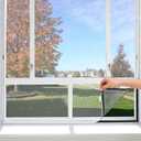 White Magnetic Window Screen Adjustable Window Net 44x 48 Fiberglass Window Screen Mesh for House Windows with Magnets