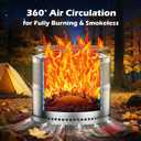 Smokeless Fire Pit with Grill Grate 20 Inch, Portable Stainless Steel Smokeless Firepit, Wood Burning Low Smoke Camping Fire Pit with Ash Pan & Carrying Bag, 360 Airflow, 16.5 lbs for RV & Patio