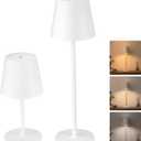 JACKYLED Cordless Table Lamps Rechargeable, 3 Adjustable Height, 5000mAh Battery Operated, 3 Colors Smooth Dimming, Portable LED Waterproof Table Lamp for Dining, Bedroom, Outdoor (2 Pack) (White)