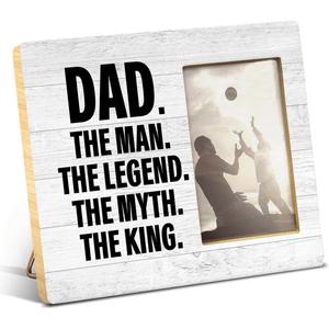 Yuzi-n Dad Gift From Son Daughter, Best Father Gifts, Meaningful Gift for Daddy, Dad Wood Picture Frame for 4x6 Inches Photo