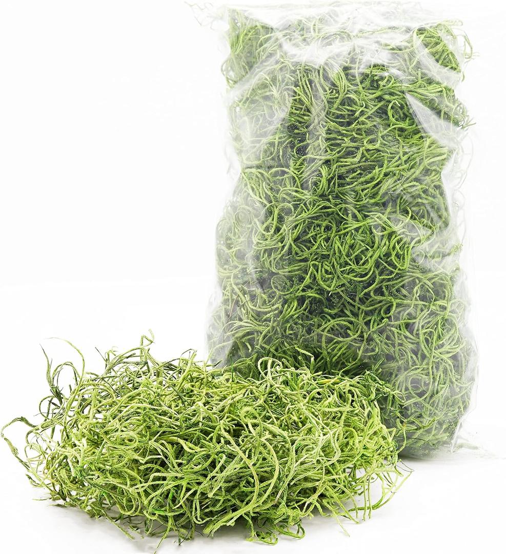 Green Spanish Moss - 2 oz - Indoor Outdoor for Potted Plants, Terrariums, Fairy Gardens, Arts and Crafts or Floral Decor Design (Chartreuse)