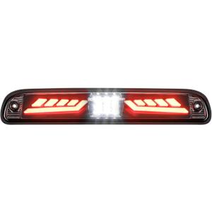 Partsam Eagle-Wing LED 3rd Third Brake Light with Strobe Replacement for F-250 F-350 F-450 F-550 Super Duty 1999-2016, Red/White High Mount Rear Cab Roof Center Tail Cargo Lamp, DOT Compliant