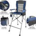 Extra Tall Folding Chairs for Adults 330lbs, Portable Bar Height Foldable Director Chairs for Camping Outside, Comfortable with High Back and Footrest, Blue