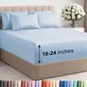 Extra Deep Cal King Sheet Set - 6 Piece Breathable and Cooling Sheets - Hotel Luxury Bedding for Women, Men, Kids & Teens - Easy & Secure Fit - Soft and Wrinkle Free - Extra Deep Pockets - Sky Blue
