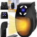 Upgrade Smart Plug in Wall Space Heater,450W Programmable Portable Electric Small Safe Heater,Adjustable Thermostat Timer,Overheat Protection,LED Display (Black-Smart)