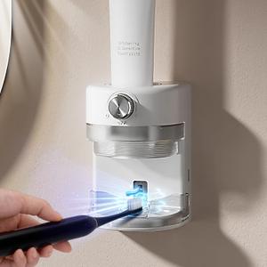 Automatic Toothpaste Dispenser, Wall Mounted Electric Toothpaste Dispenser for Kids and Adults,Toothpaste Squeezer with Adjustable Toothpaste Dispensing Volume for Bathroom (White)