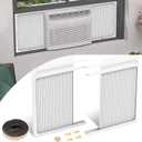 Adjustable Window Air Conditioner Side Panels with Frame Set,Extra Wide Window AC Side Panels for 5000 to 14000 Btu AC Units,Window Air Conditioner Side Panel Frame Kits,2 Pack