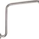 PHASAT S Shaped Shower Arm, 16.65 Inches High Rise Shower Arm with Flange,Shower Head Extension Arm Replacement,Shower Arm Extension Brushed Nickel,PU9L02