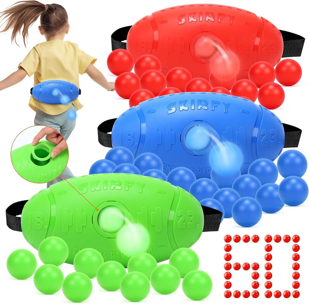 Skirfy Shaking Swing Balls Party Game,3 Pack Floor Game Party Favor Carnival Birthday Game for Kids Adult with 60 Balls, Outdoor Indoor Toys for Boys Girls, Easter Party Games Kids Toys (Red&blue&green)