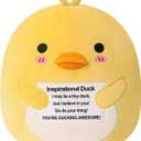 Duck Plush, Cute Duck Stuffed Animal, Positive Plushies Doll Funny Reduce Pressure Toy Cheer Up Gifts for Girls Boys Party Decor 10"