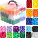 Pony Beads for Bracelets 3600 Pcs Plastic Beads for Friendship Bracelets Necklace 6x9mm 18 Solid Colors