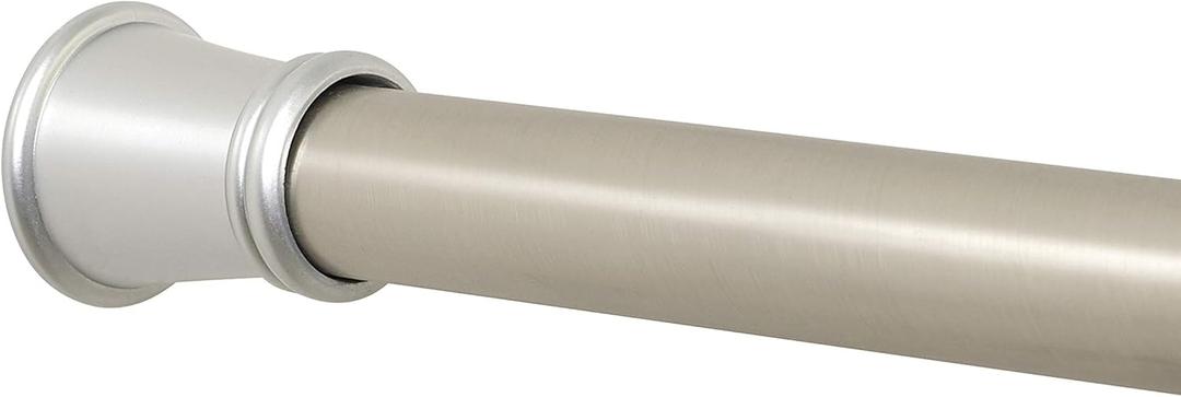 Zenna Home Tension Shower Curtain Rod, No Drill Adjustable Tension Curtain Rod for Bathroom, Rust Resistant, Easy Install Expandable Shower Curtain Rods, 26 to 76 Inches, Brushed Nickel