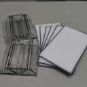 Floroom 6 Pack 5x7 Inch Clear Acrylic Sign Holders, Double-Sided Black Display Stand Picture Frames for Table Numbers, Menus, Flyers, Weddings, and Offices